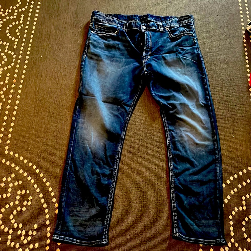 Mens silver jeans size 46x34. Worn once